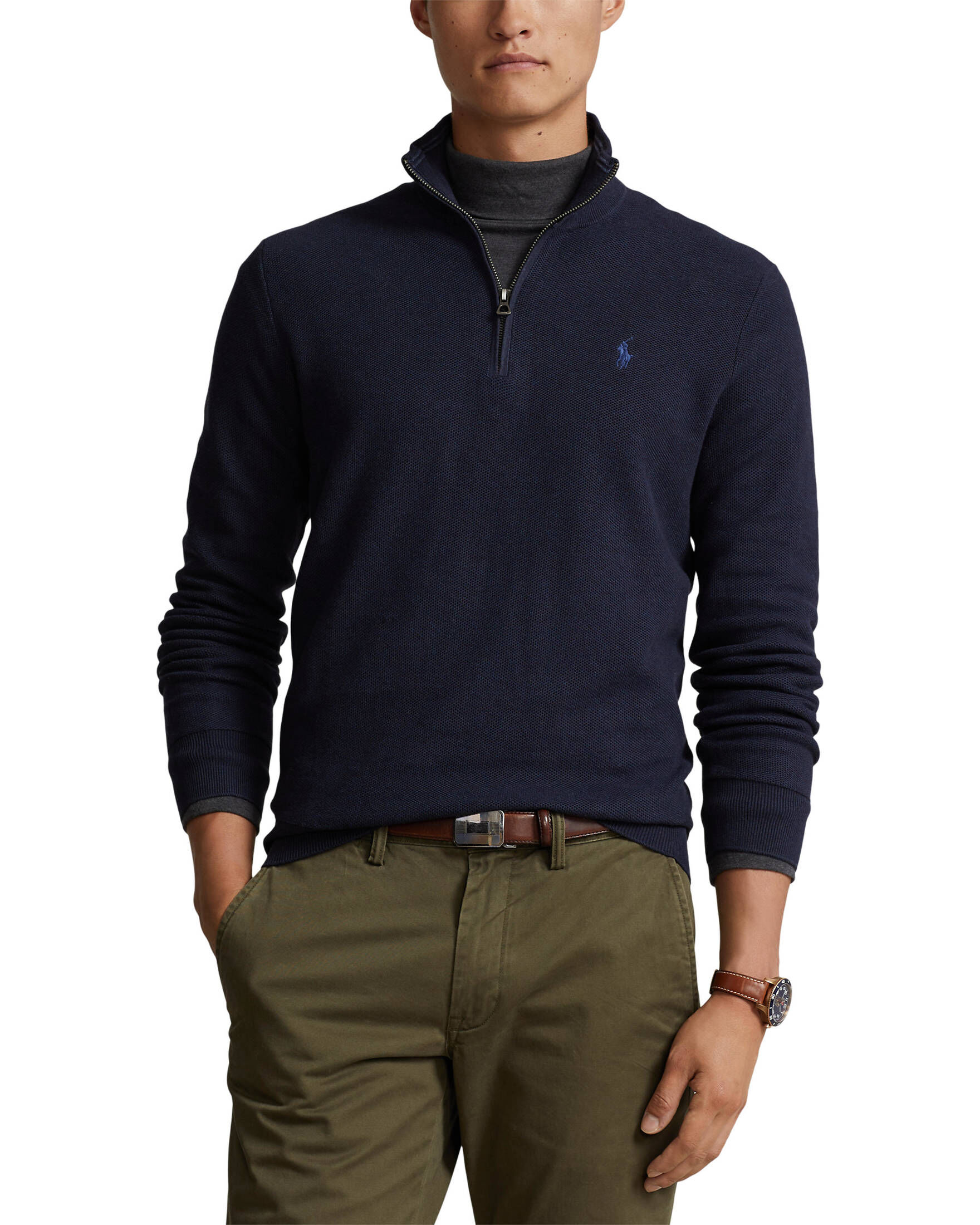 Polo Ralph Lauren| Herren Strickpullover aus Baumwolle mit Troyerkragen