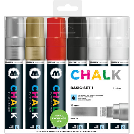 Molotow Chalk Marker 15 mm Basic-Set 1 by MolotowKreidemarker - 15 mm