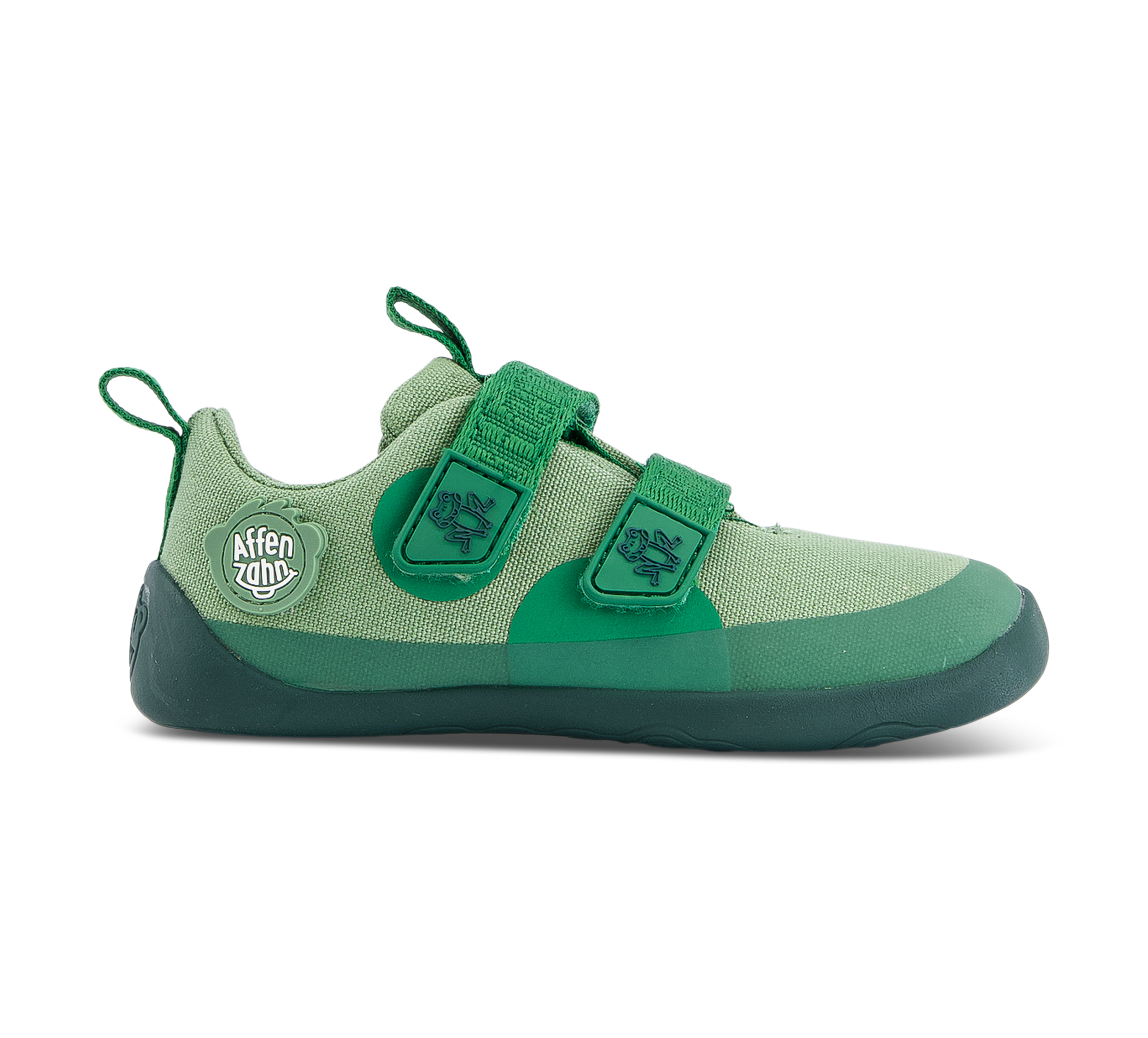 Affenzahn Barfussschuh Baumwolle Lucky - Klettschuhe grün