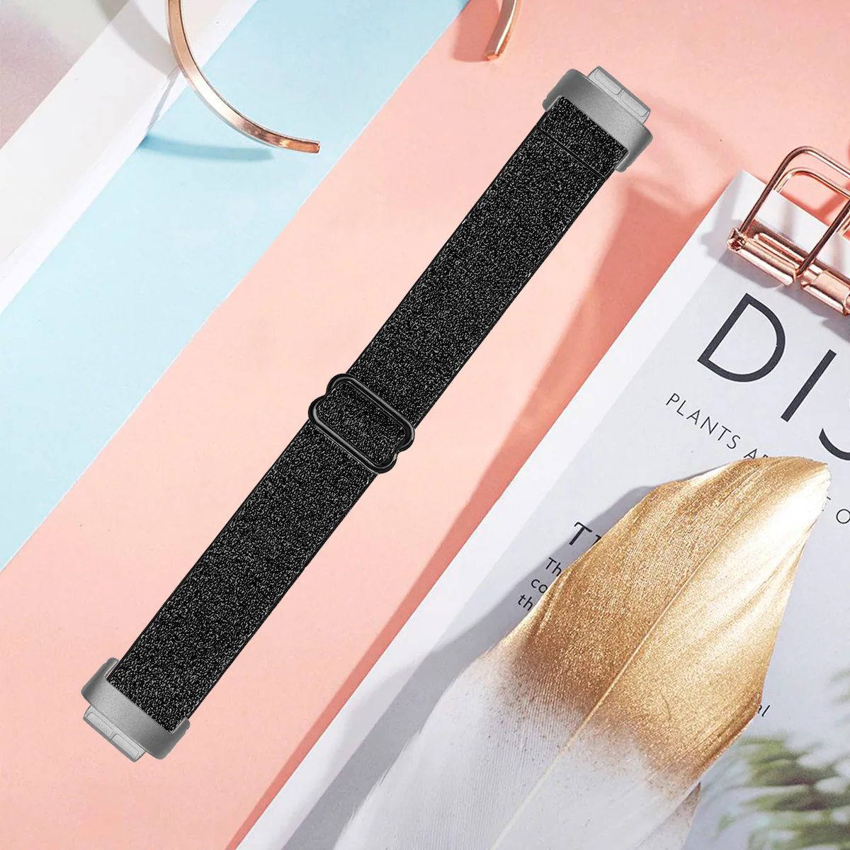 Klokkereim for Fitbit Inspire 3 Nylon Sort Fitbit Inspire 3