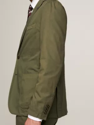 Terno slim fit de duas peças em sarja quebrada
