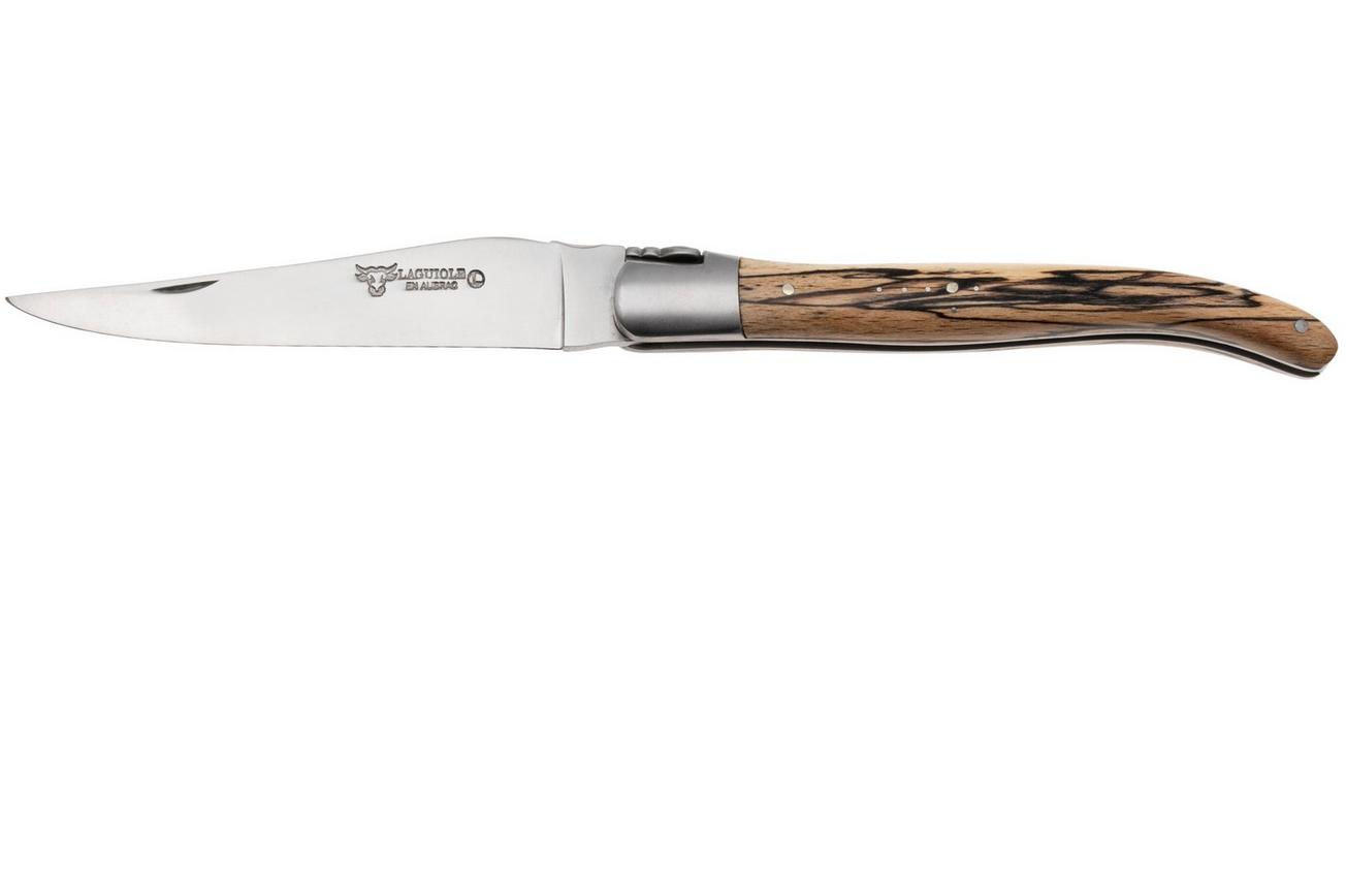 Laguiole en Aubrac Spalted Beechwood, Matt Bolster, zakmes, 12 cm