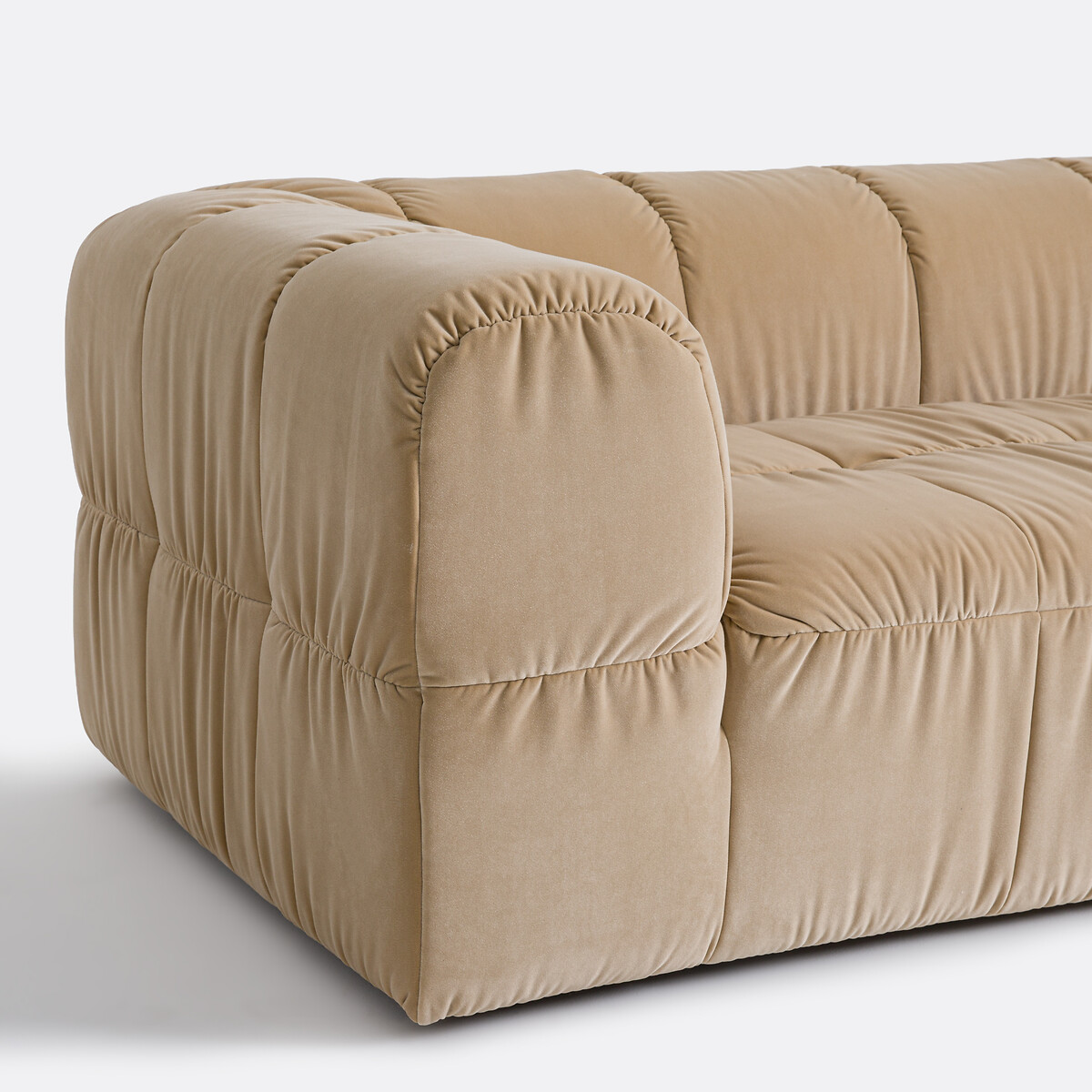 LA REDOUTE INTERIEURS<br>Veludo superior reto de 3 lugares, LIZZY