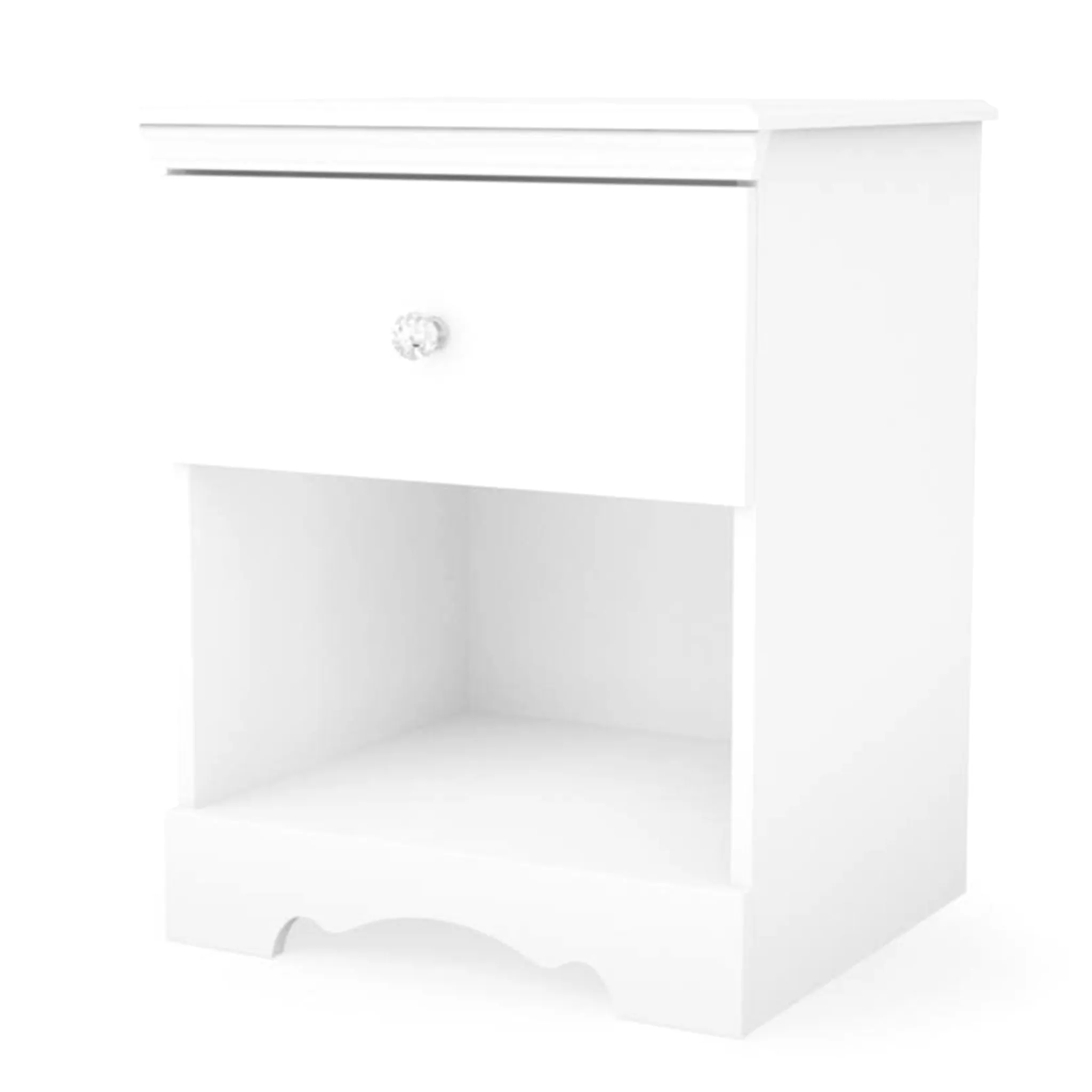 South Shore Table de Nuit 1 Tiroir Crystal - Blanc Solide