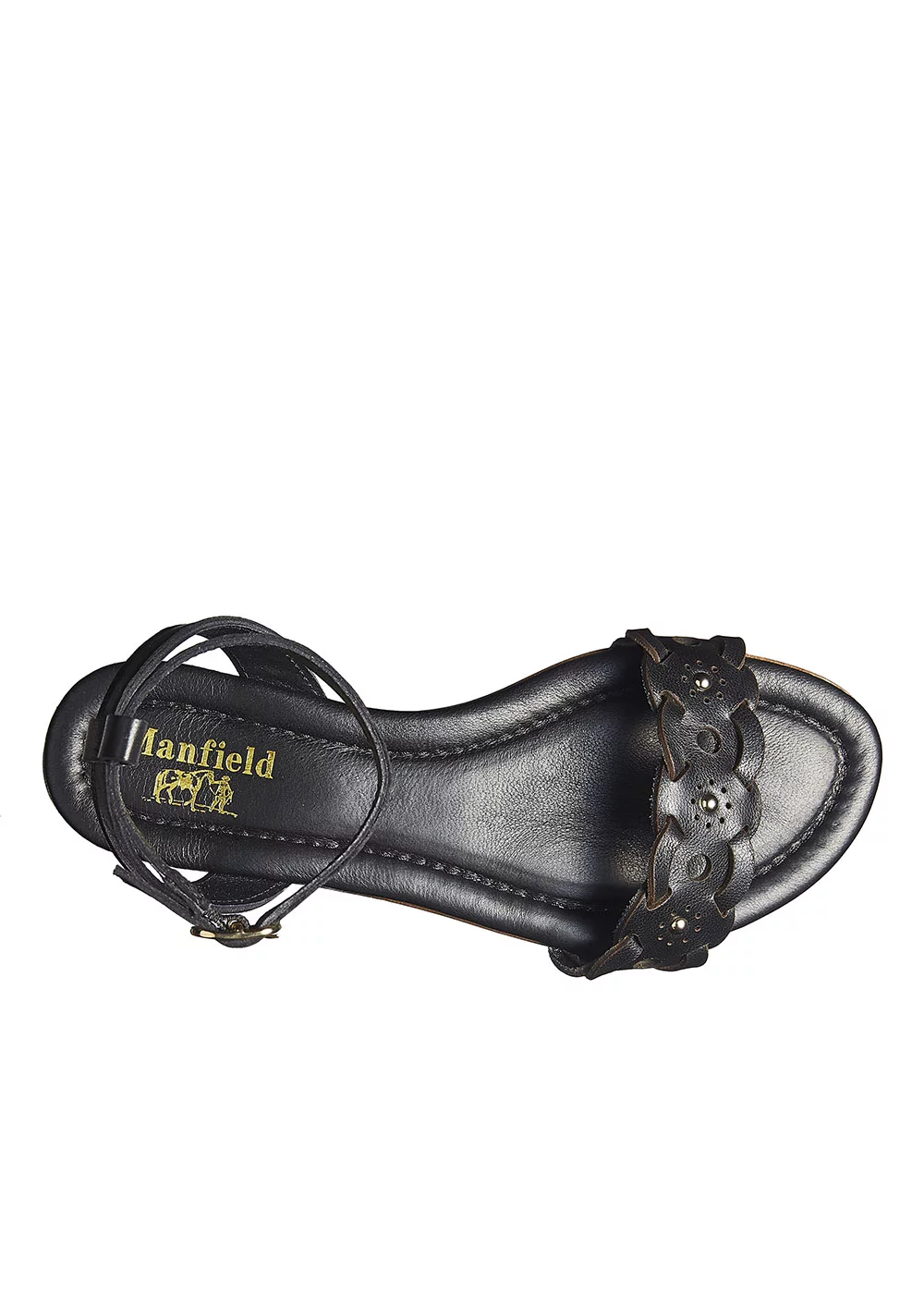SANDALE BRIDE CHEVILLE CUIR NOIR