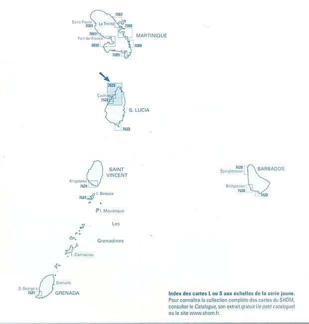 EPSHOM - 7623L APPROCHES NORD OUEST DE ST LUCIA
