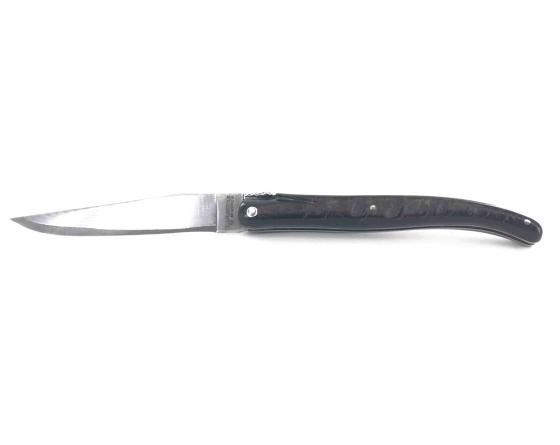 Laguiole 12 cm Plein Manche Damas Japonais Croûte de Buffle Couteau de poche par Laguiole en Aubrac