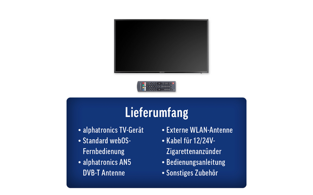 alphatronics Fernseher SL DW, 12V/24V Smart TV mit schlankem und fast rahmenlosem Design