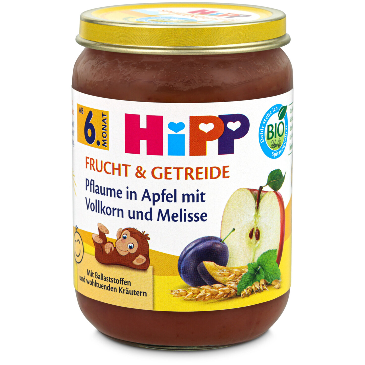 Hipp Pflaume in Apfel Vollkorn Melisse 6+ Monate