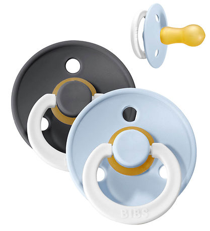 BIBS Colour Leuchtende Schnuller - 2er-Pack - Gr. 1 - Rund - Iro