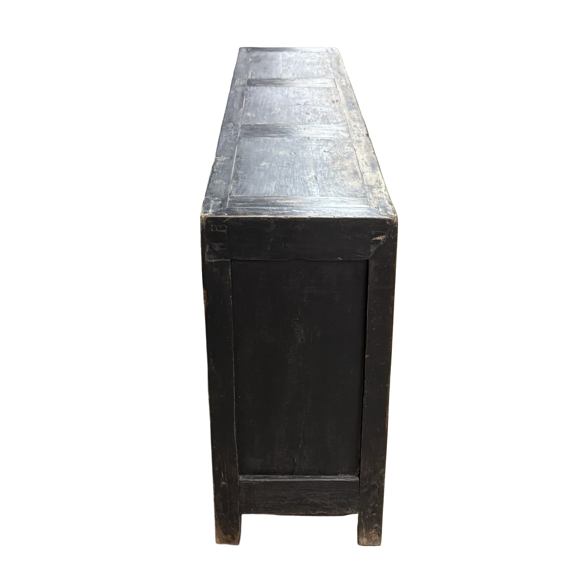 Dressoir 6dr zwart/beschilderd uniek