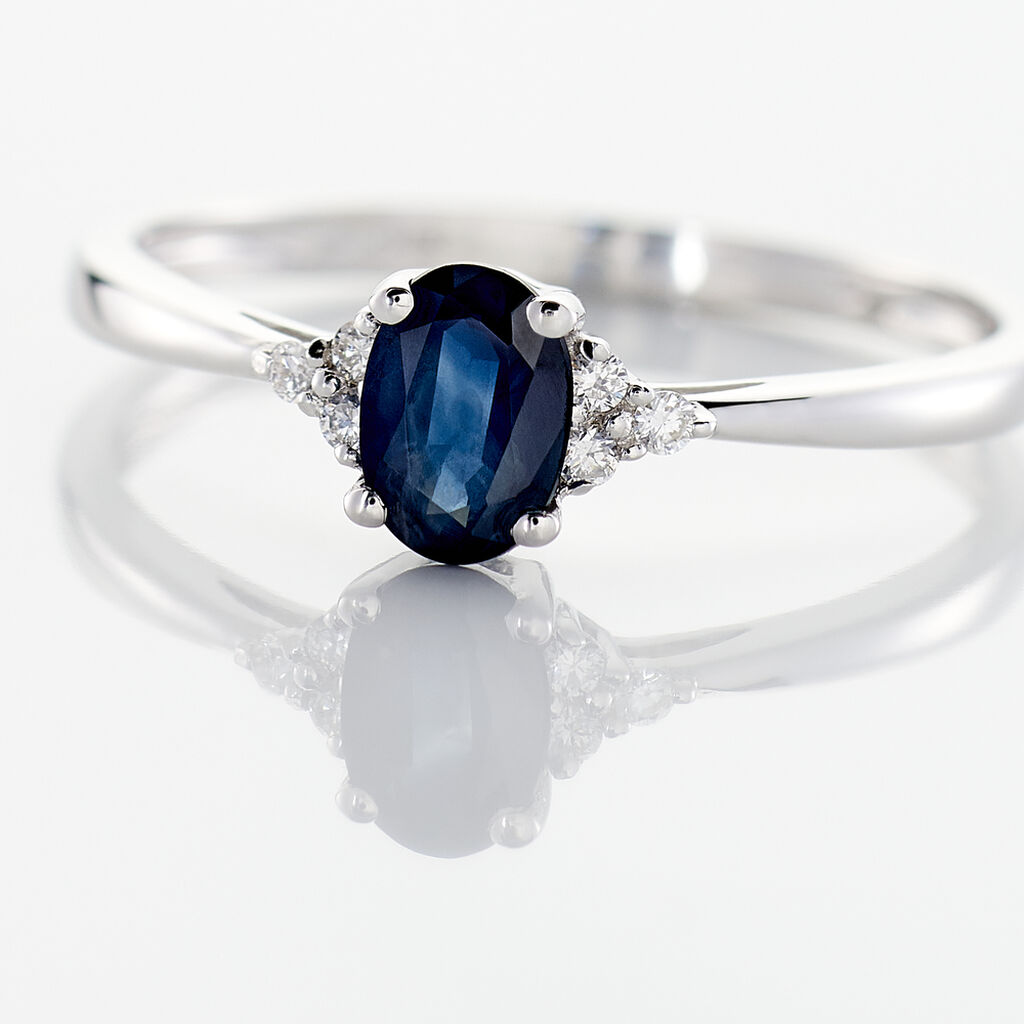Bague Lea Or Blanc Saphir Et Diamant