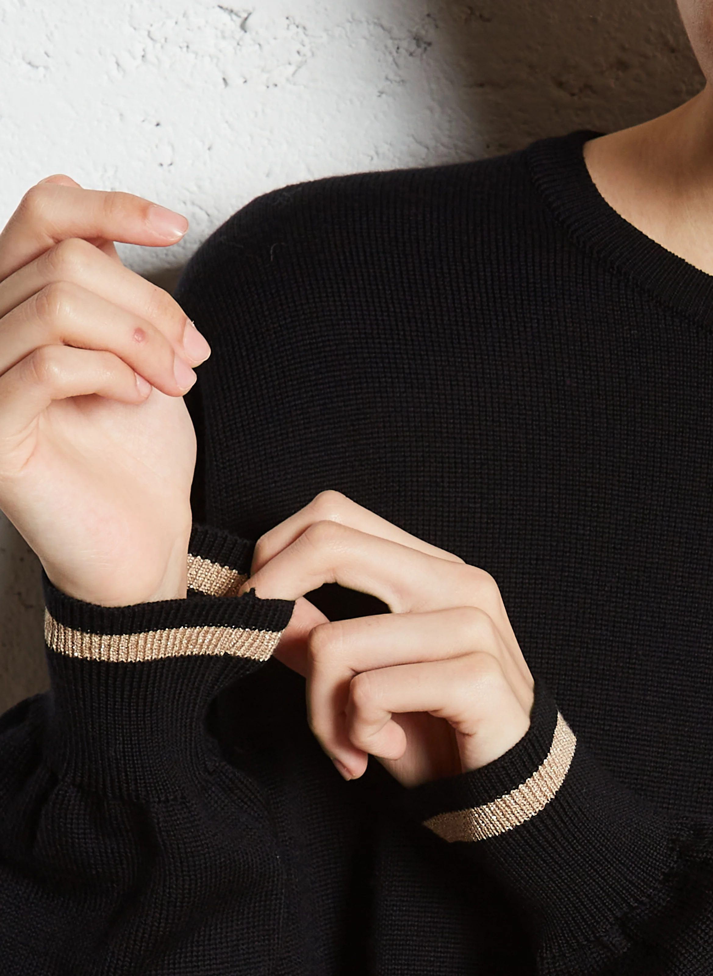 AGATHE - Pull droit en laine I.CODE x LA FRANCAISE | Noir
