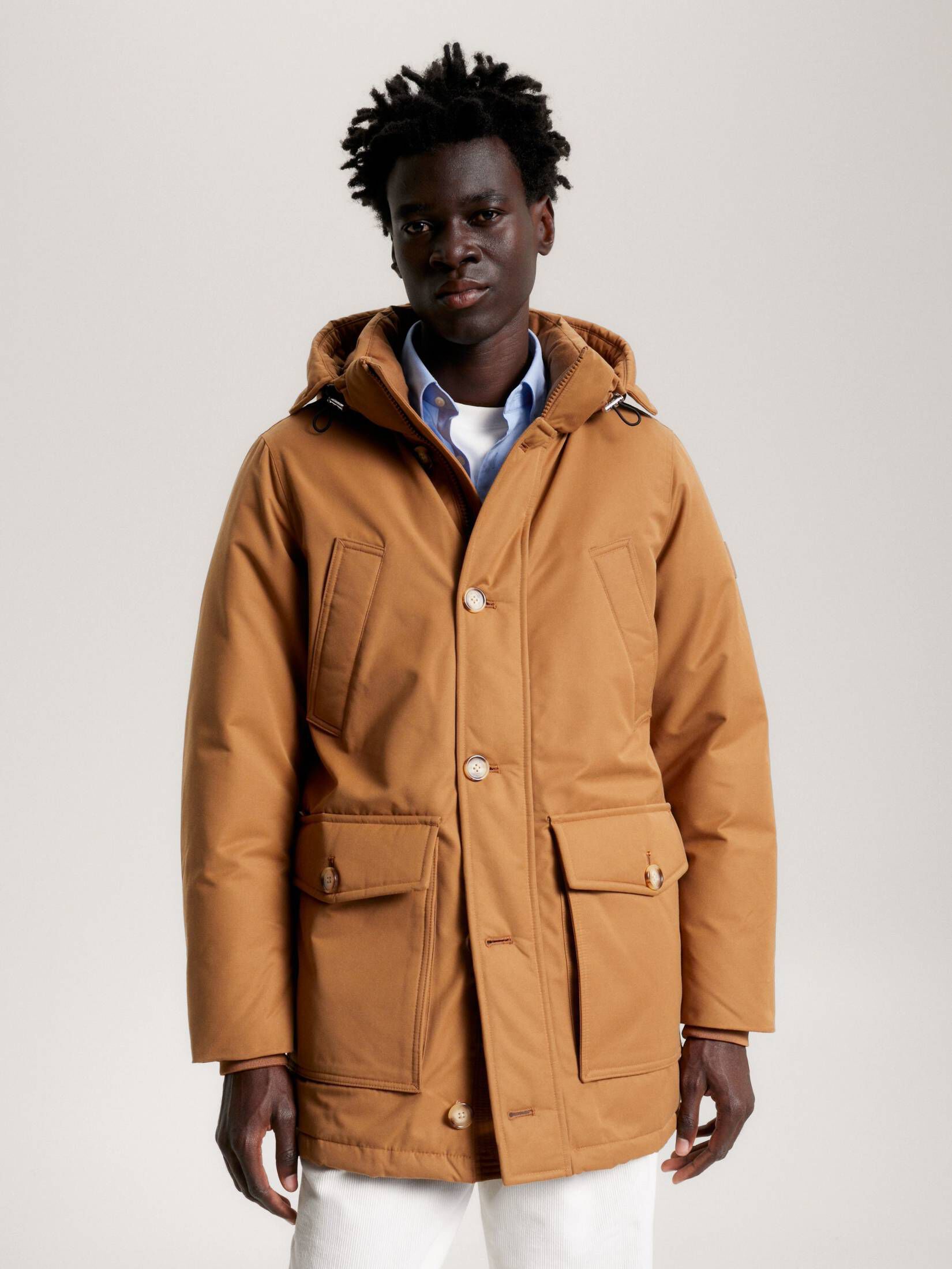 Tommy Hilfiger| Herren Daunenjacke mit Kapuze ROCKIE NON FUR DOWN PARKA