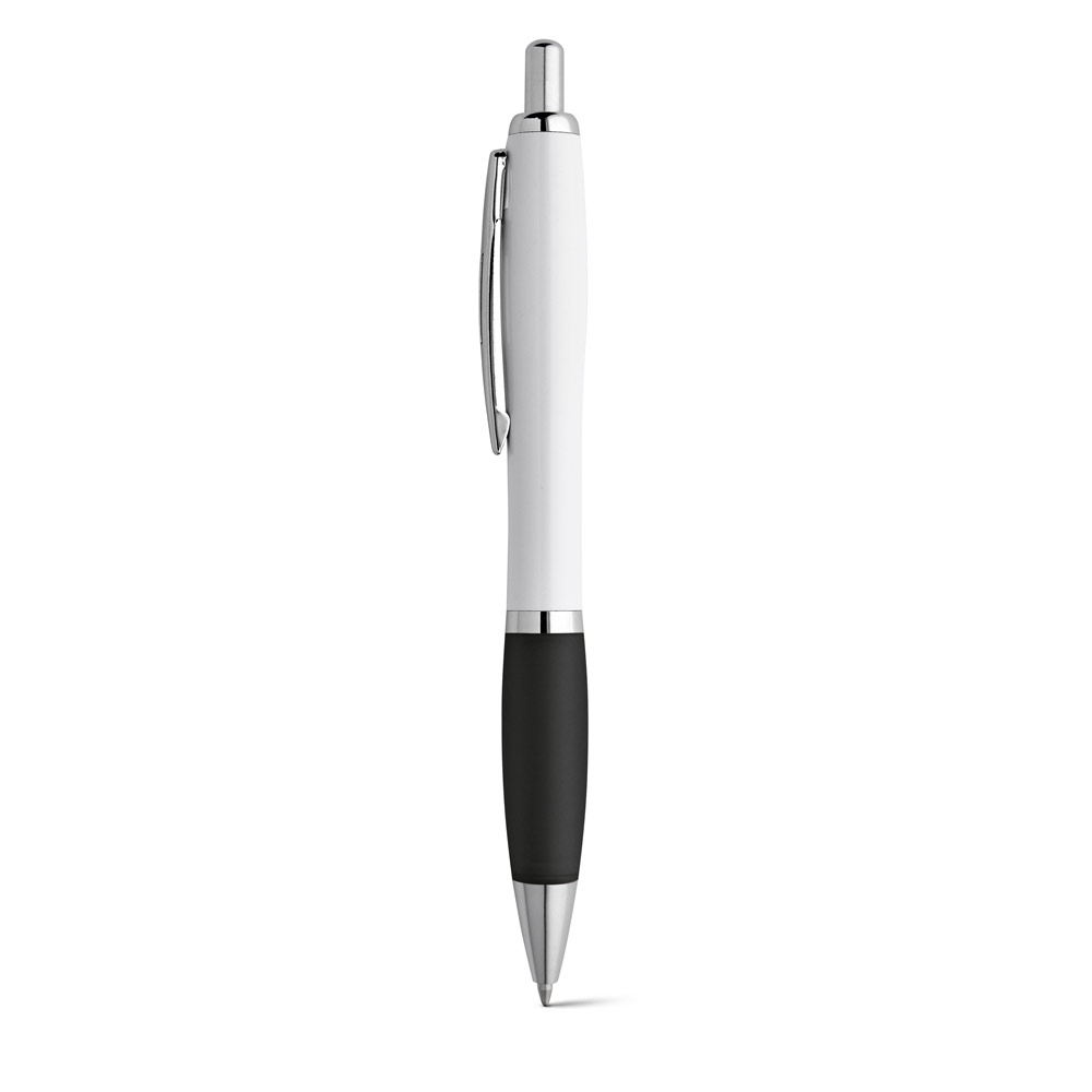 hi!dea 81132 - Stylo à bille en ABS blanc avec clip en métal