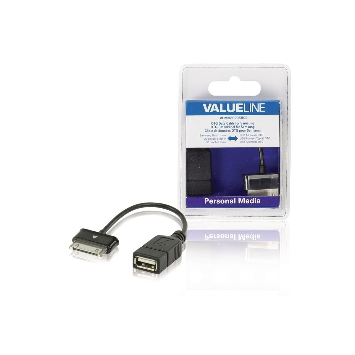 Sync og Ladekabel Samsung 30p Han - USB A Hun 0.20 m Sort