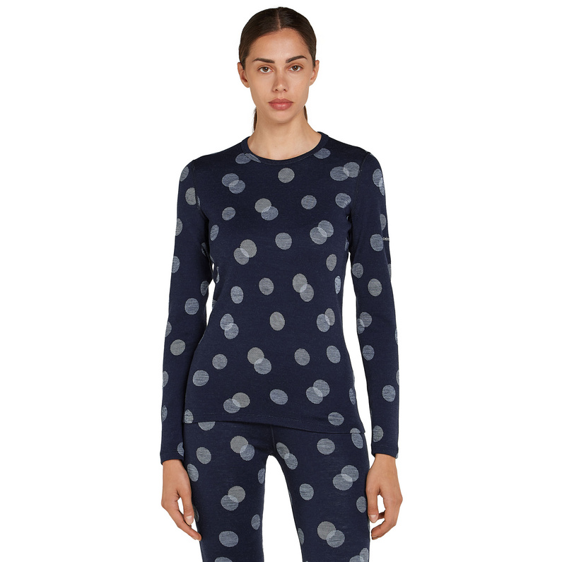 Icebreaker Damen 260 Vertex Crewe Falling Flakes Longsleeve
