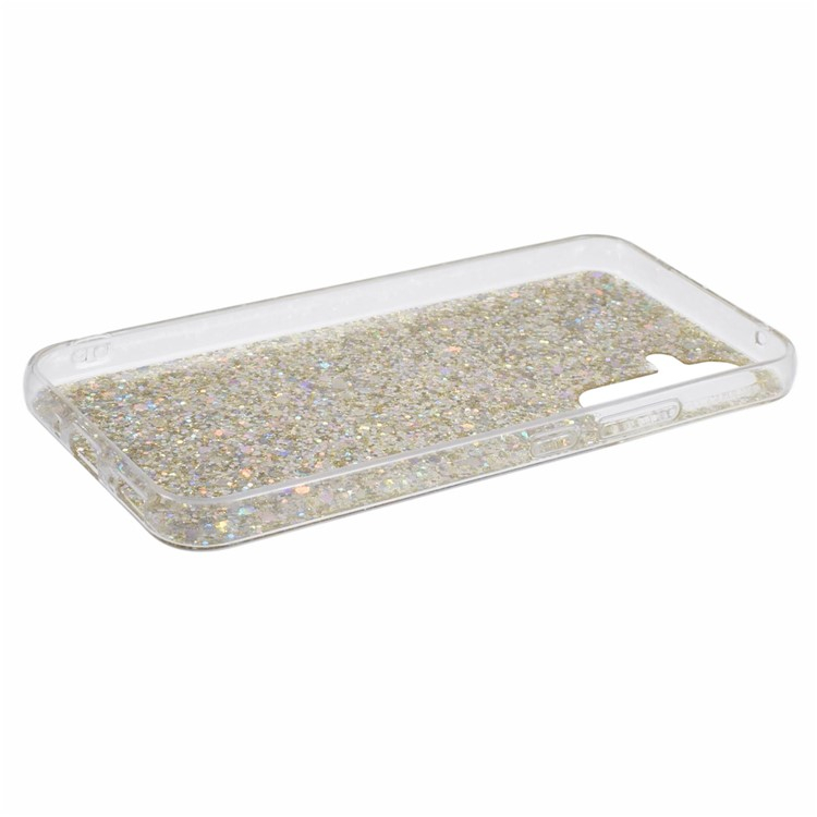 Samsung Galaxy A54 Gummi Case Schutzhülle im Glitzer Design - Gold / Transparent