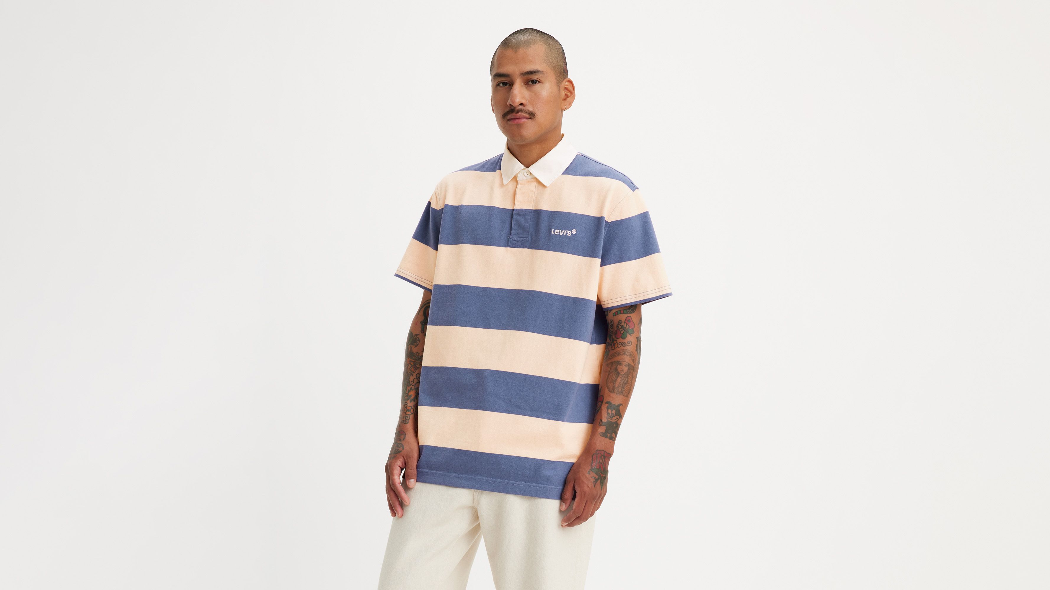Polo manches courtes Union Rugby - Deck Stripe Coastal Fjord - Multicolore