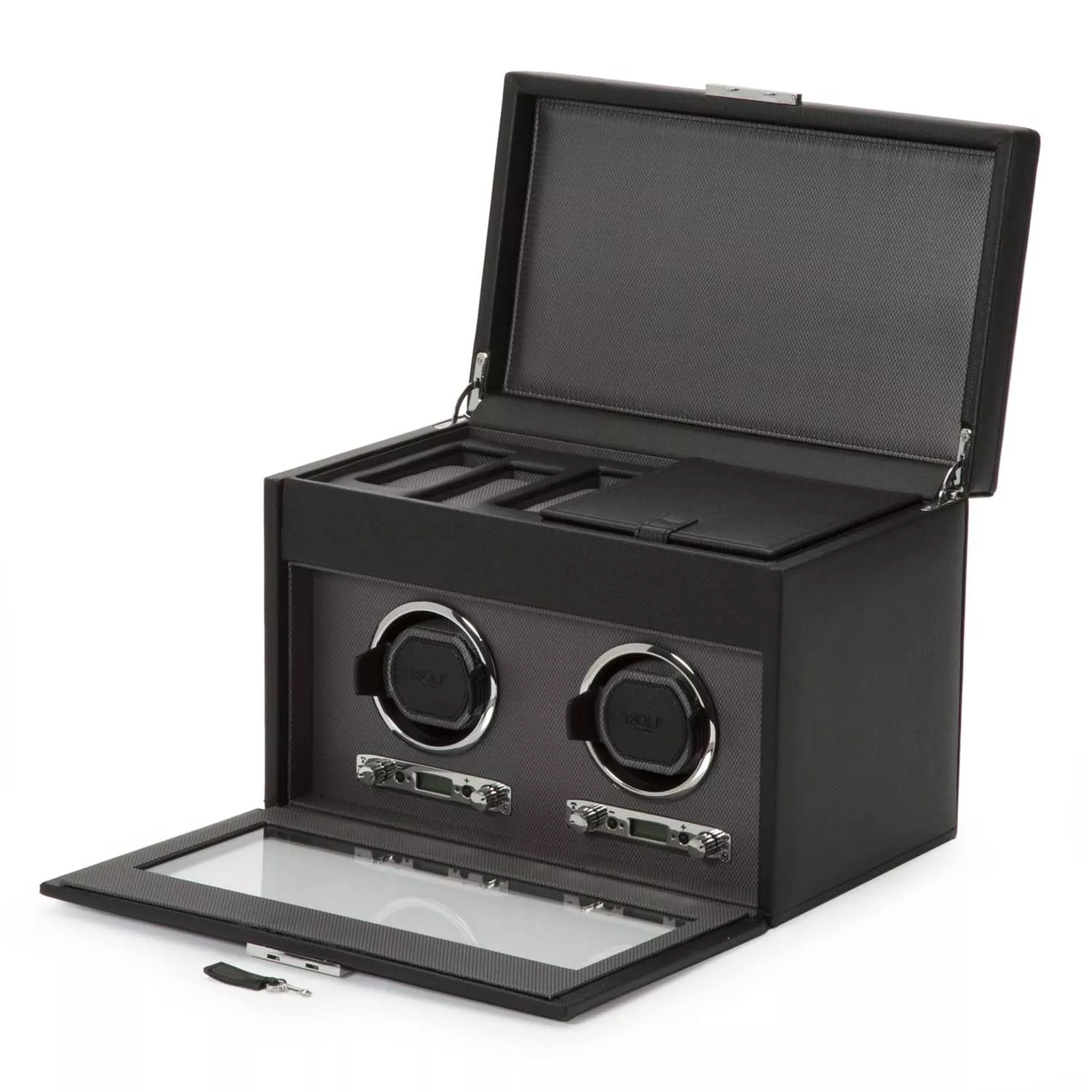 Wolf Viceroy Watch Winder 2 ure Sort Imiteret Læder 456202