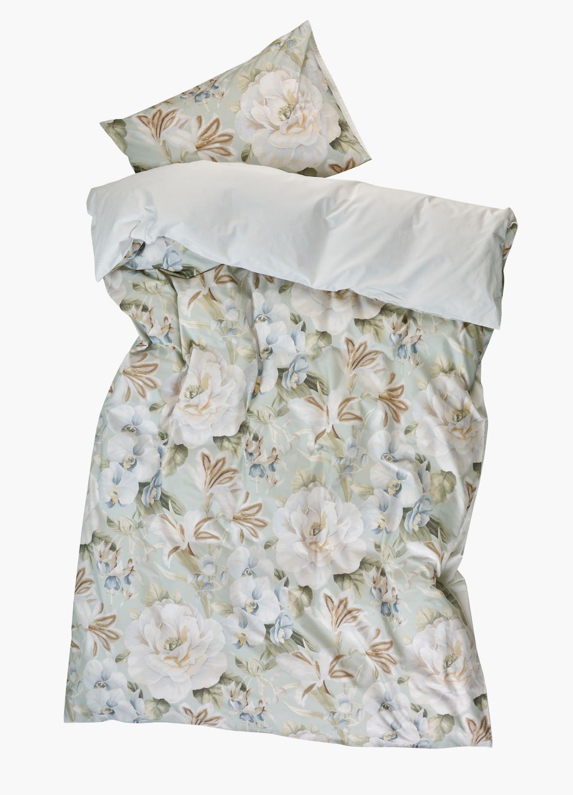 Percale sengesett multi grønn - 200x220 cm