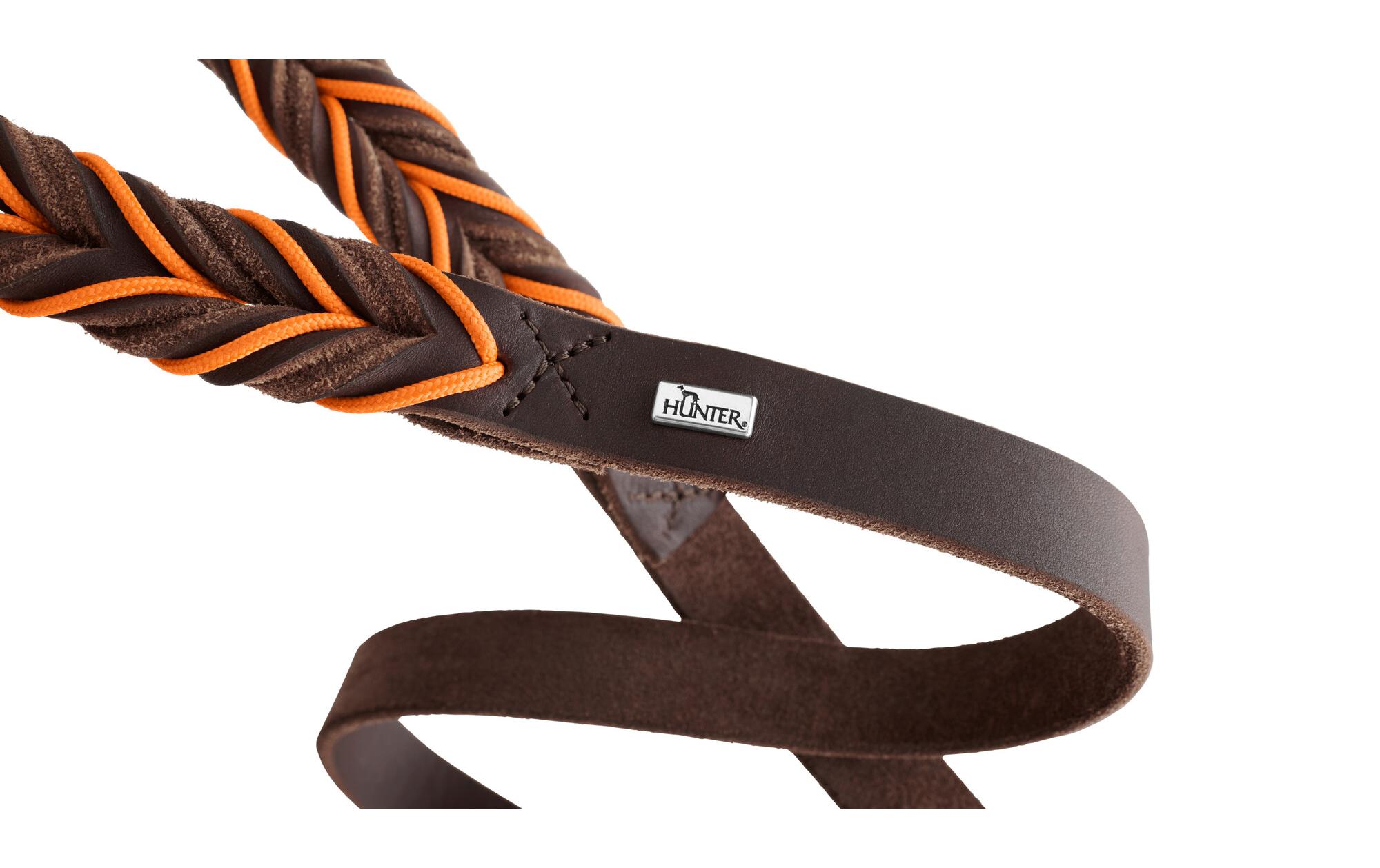 V-Führleine Solid Education Cord, 20/200, Dunkelbraun/OrangeVerstellbare Hundeleine