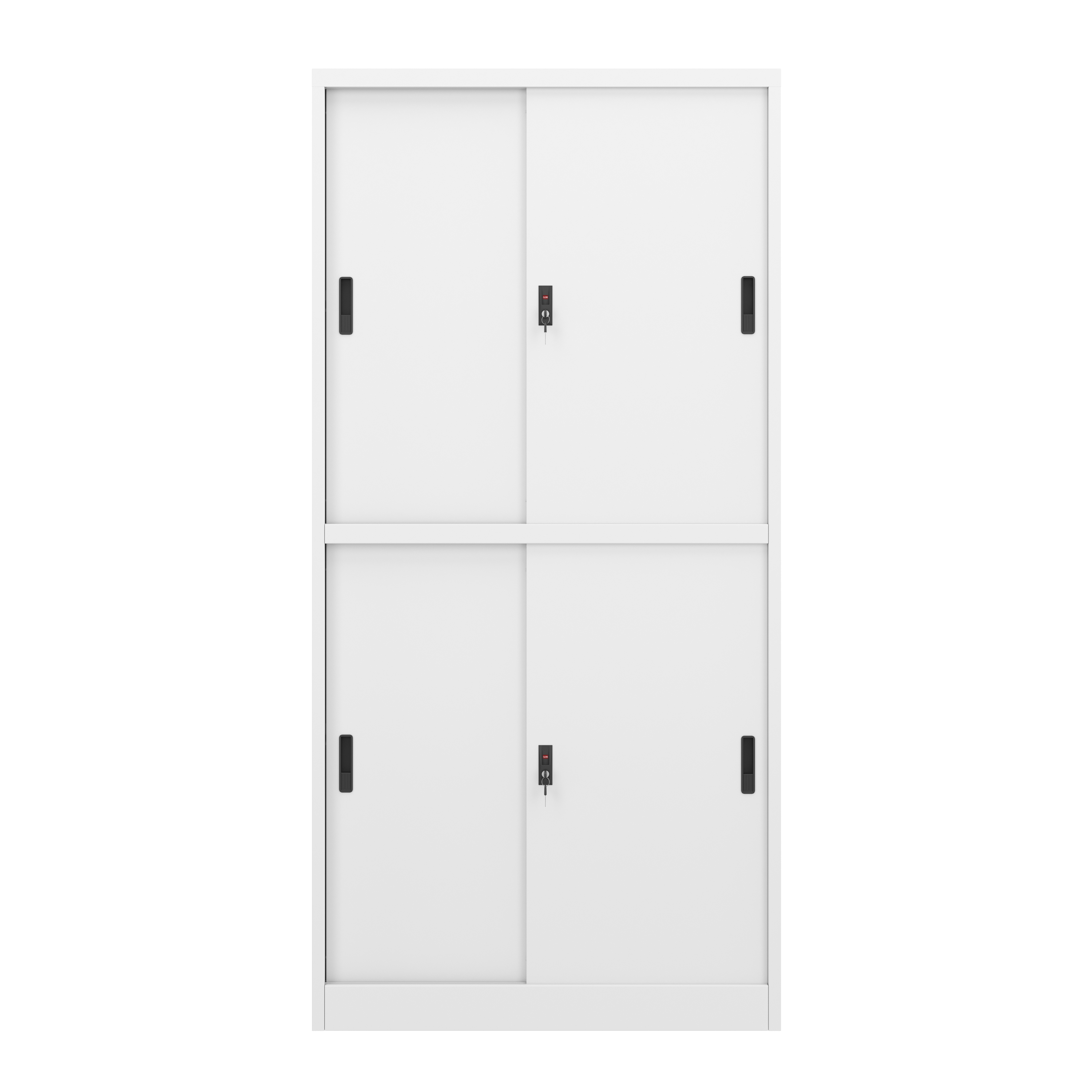 Aktenschrank mit 4 Schiebetüren 90 x 185 cm weiss