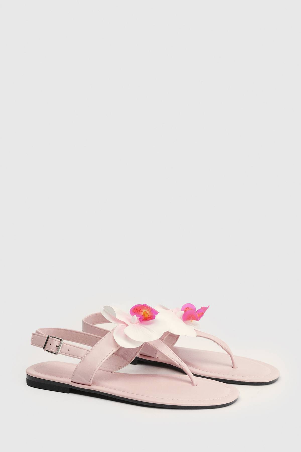 boohoo Sandales À Entredoigt Avec Détail Orchidée