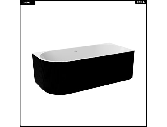 OTITEC - Baignoire asymétrique - 150 x 75 cm - droite - avec siphon c...