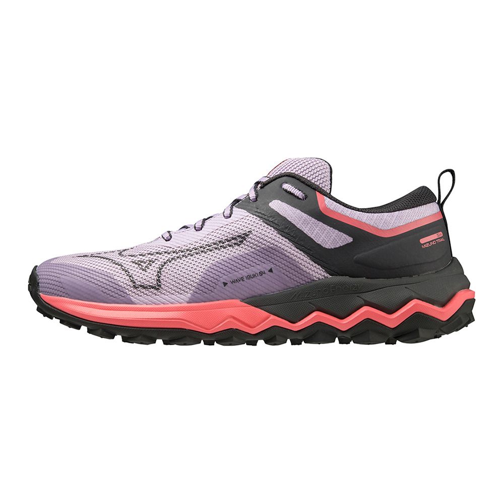 Mizuno WAVE IBUKI 4 - Chaussures trail Femme pastel lilac/blackoyster/suncoral