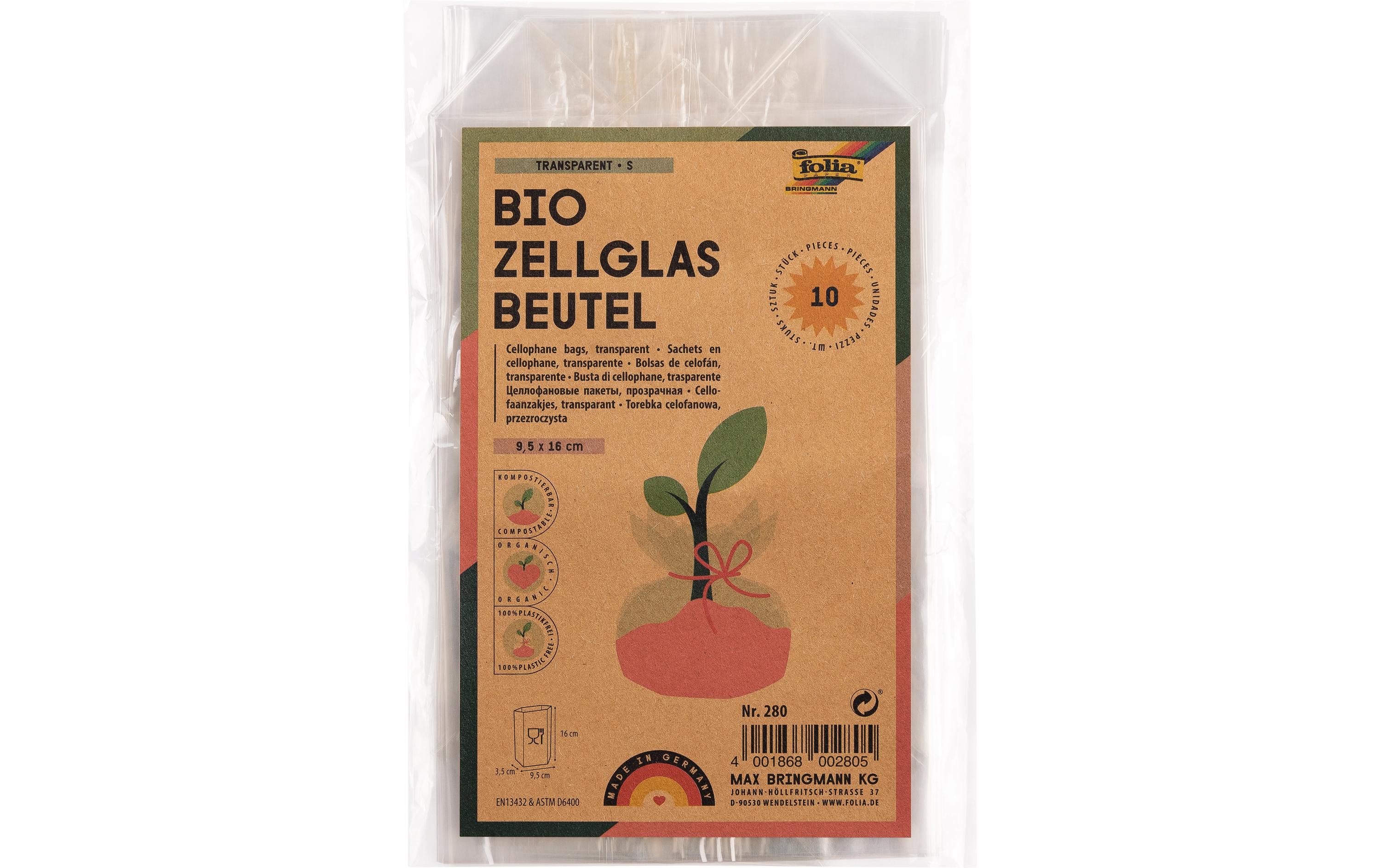 Klarsichttüte Bio mit Boden 95 x 160 mm, 10 StückKreuzbodenbeutel