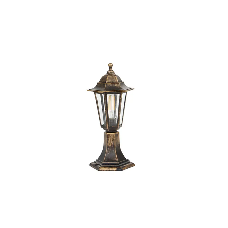 Qazqa staande buitenlampen new haven goudkleurig e27