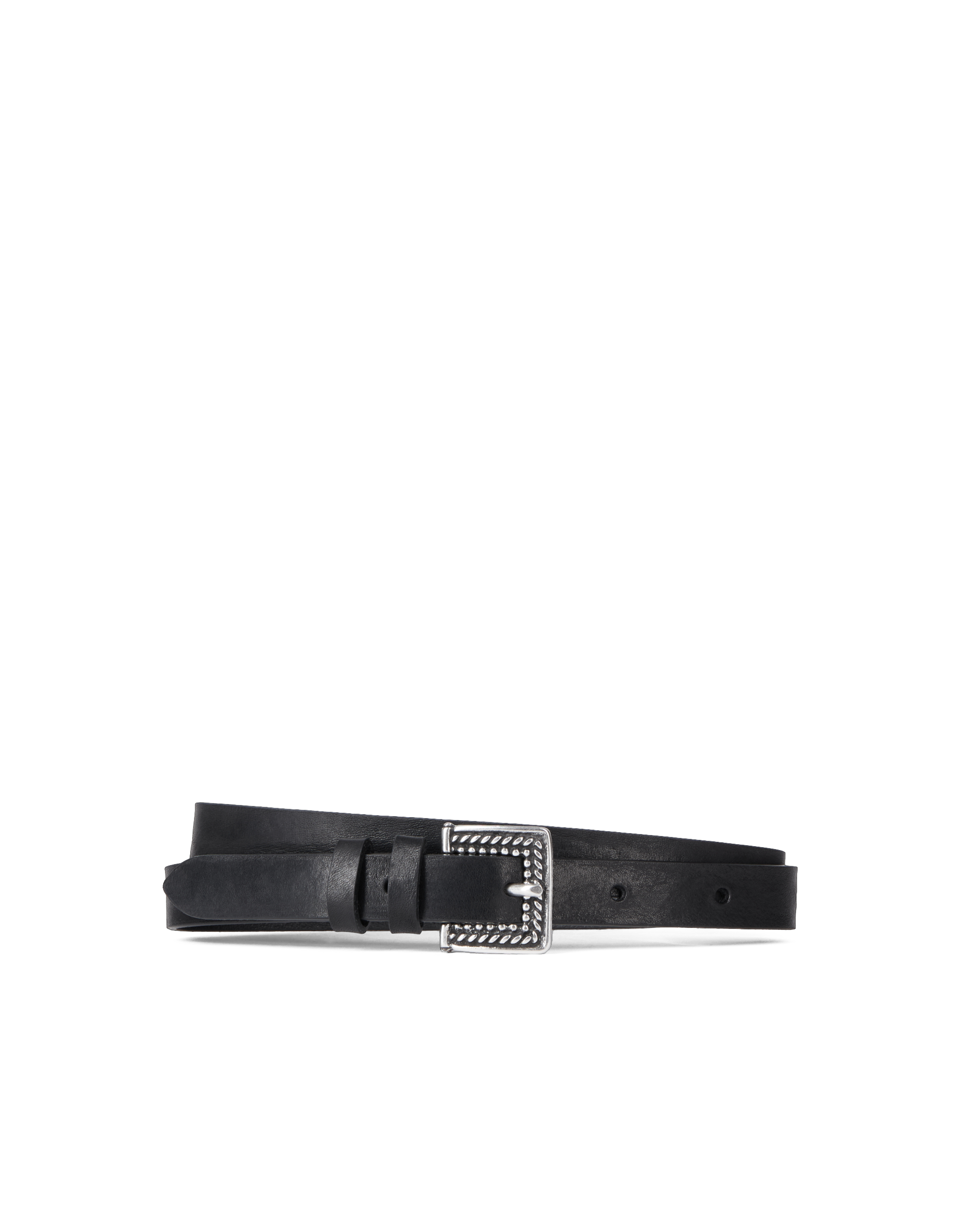 Ceinture fine en cuir| Noir