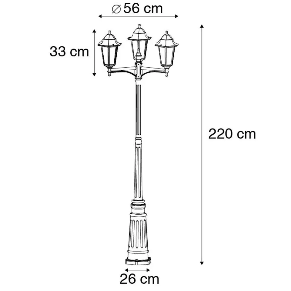 Qazqa staande buitenlampen havana zwart e27