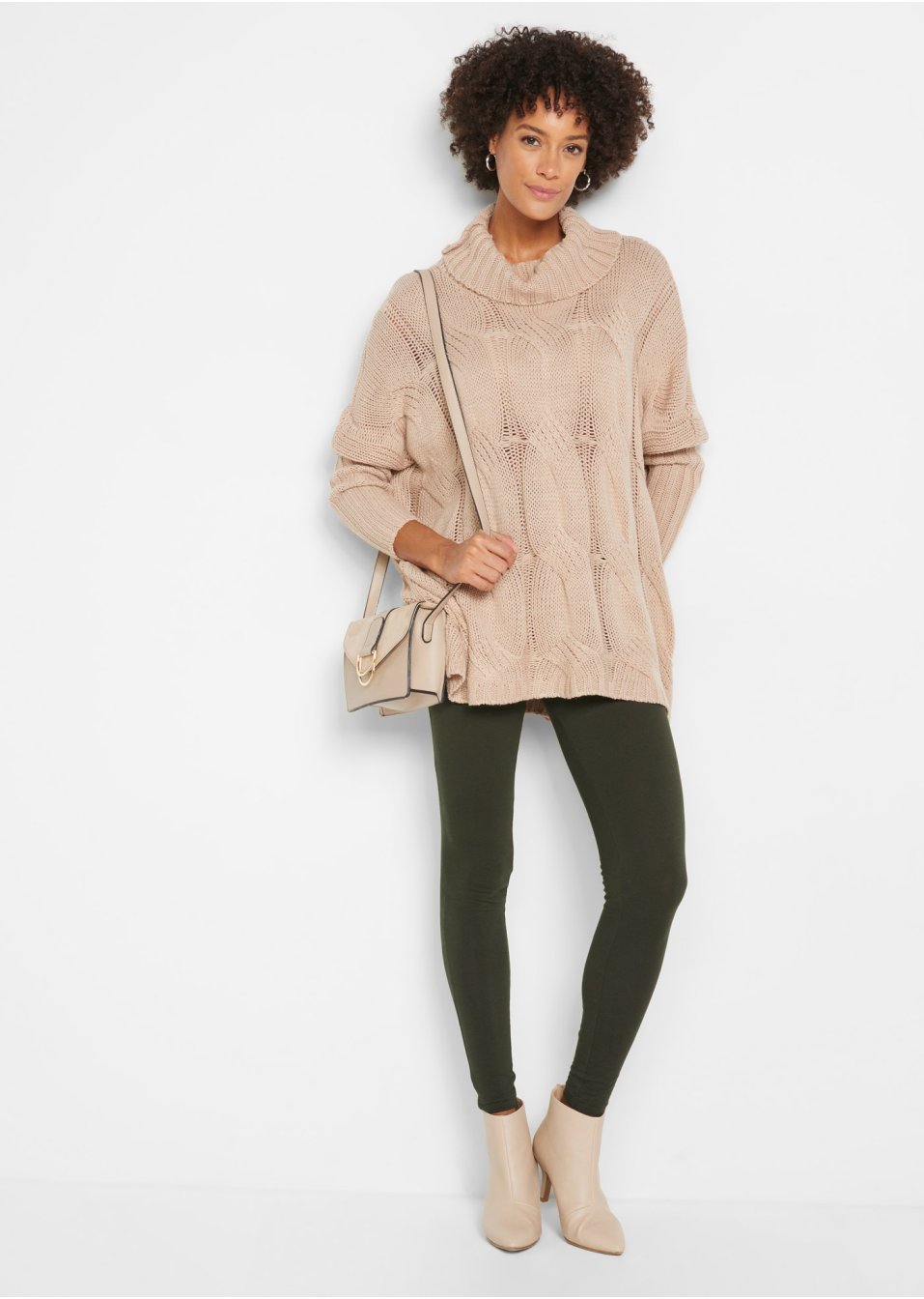 Legging avec taille confortable et zips décoratifs