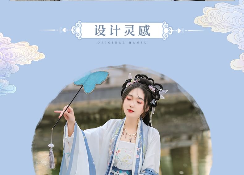 Francoix - Hanfu-kostuumset met geborduurde bloemen