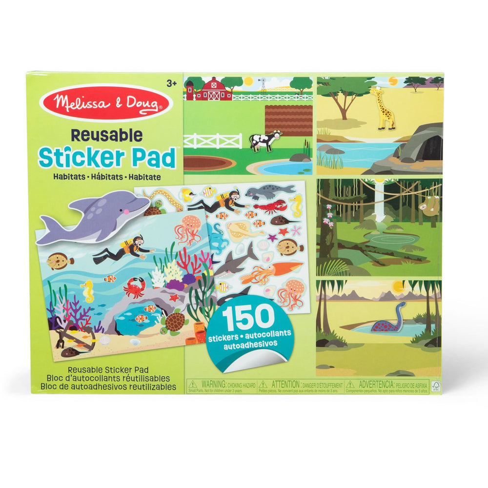 Køb Melissa & Doug Grøn Reusable Sticker Pad Habitats