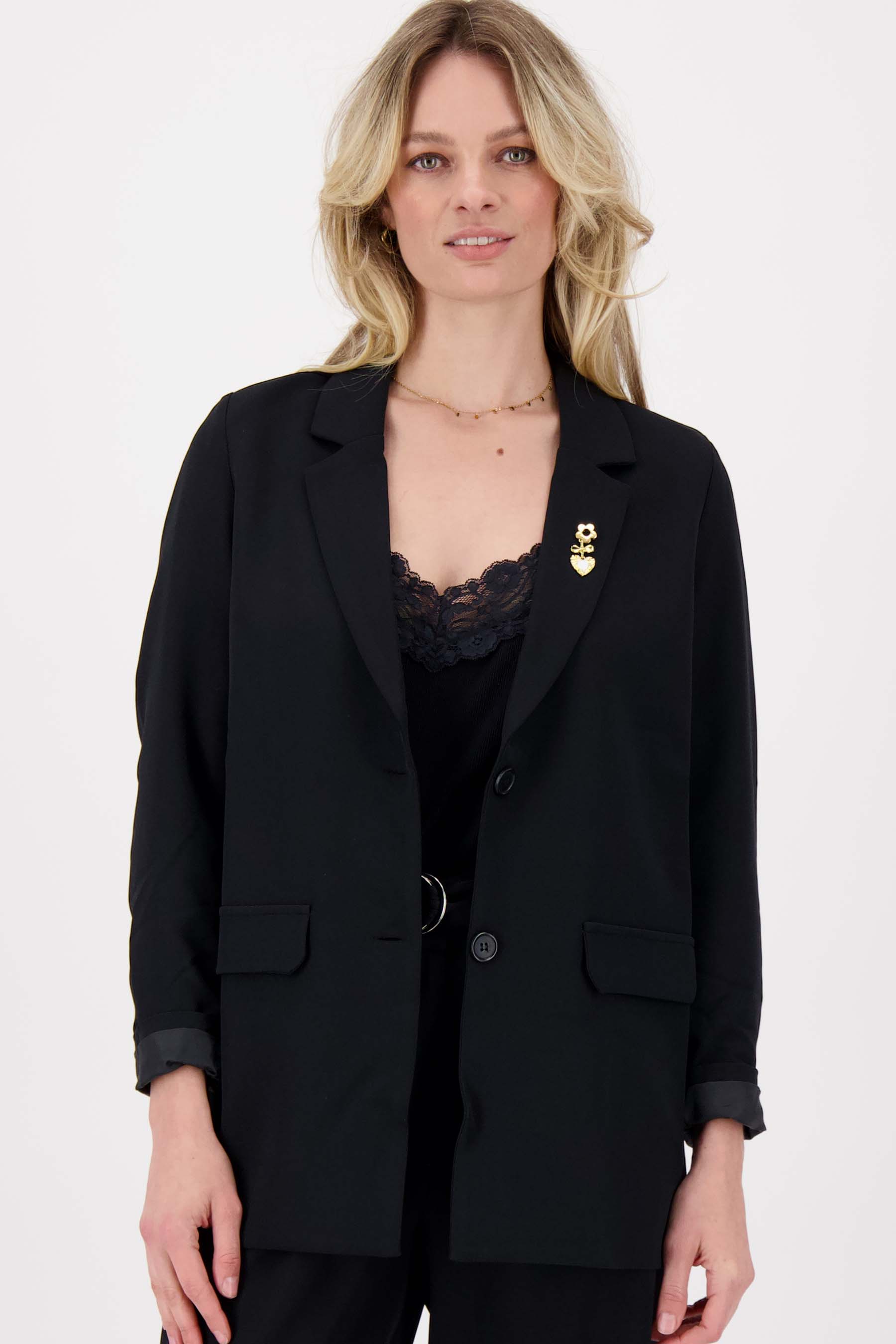 blazer met broche
