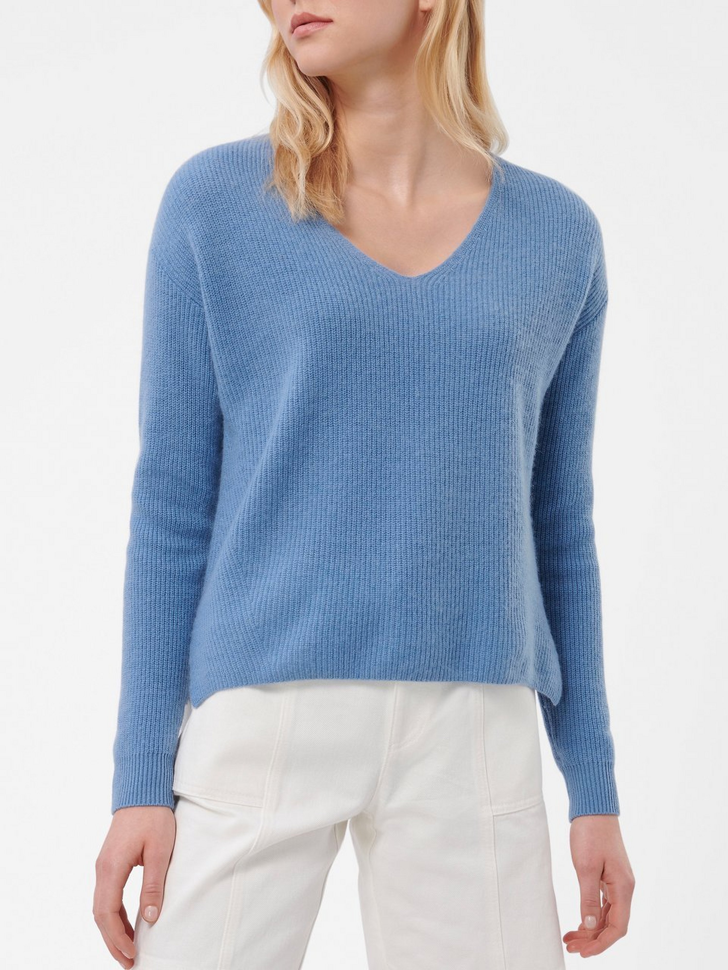 V-Pullover aus 100% Premium-Kaschmir