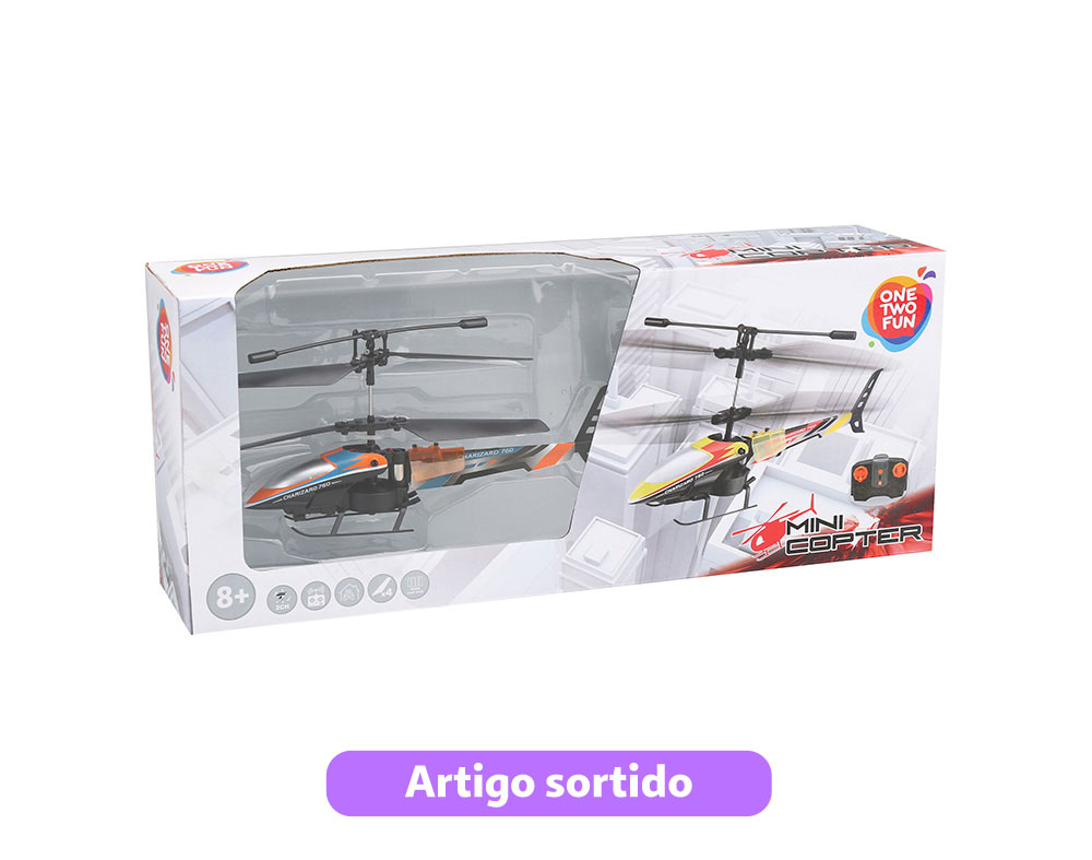 MINI COPTER TELECOMANDADO ONE TWO FUN 16CM MODELOS SORTIDOS