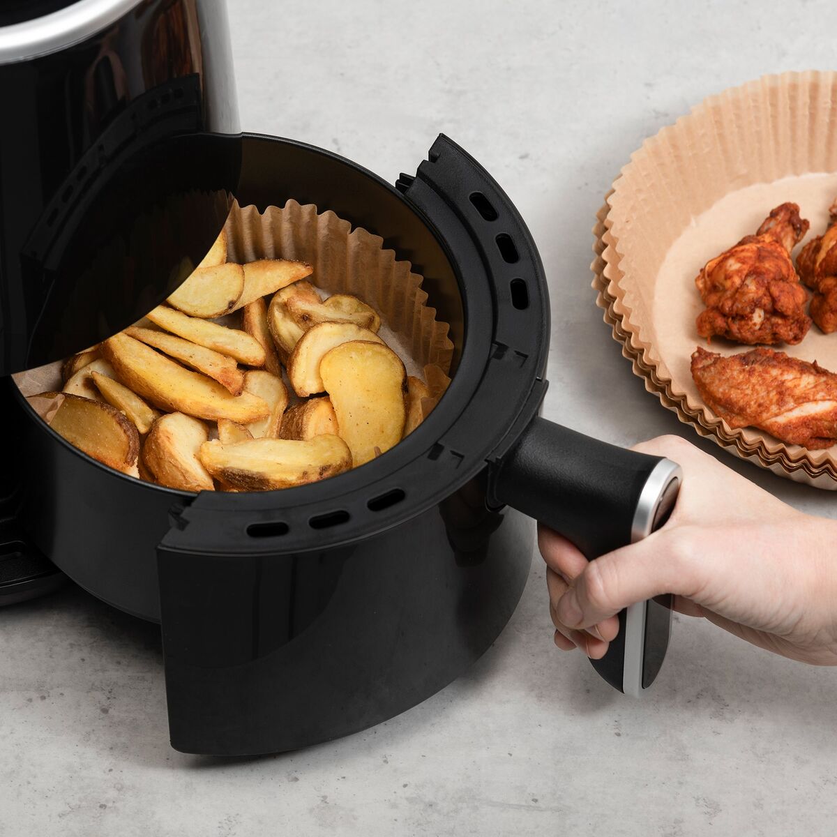 Bakepapir til airfryer 20x16 cm, 50 stk