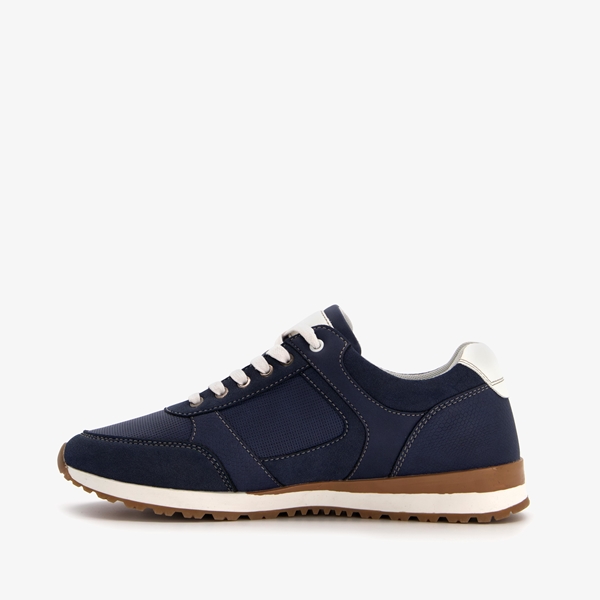 Blue Box heren sneakers blauw met bruine details