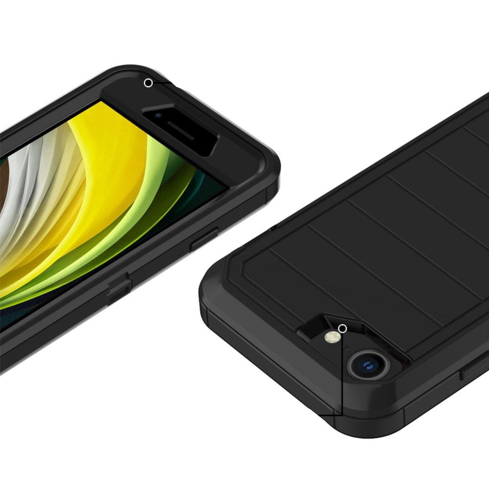 iPhone SE (2022/2020) / 8 / 7 / 6S Outdoor Schutz Hülle   Holster - Schwarz