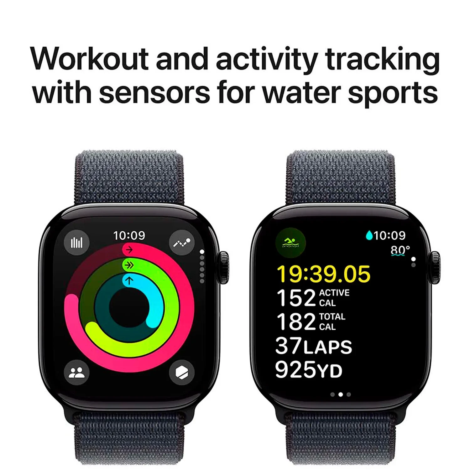 Apple Watch Series 10 GPS 46mm Jet Black Aluminium Sport Loop MWWR3