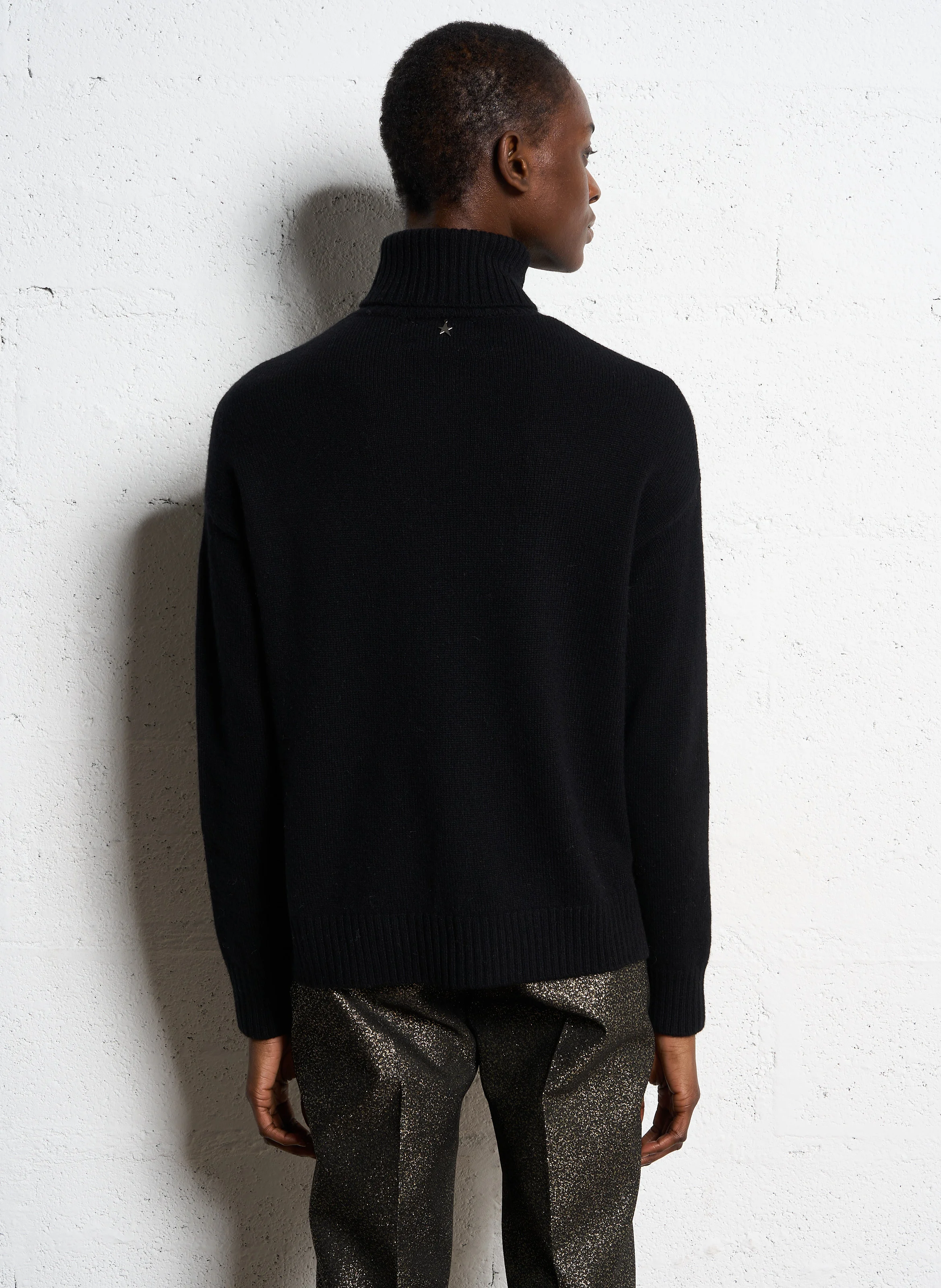 MAJOY - Pull col roulé en laine | Noir