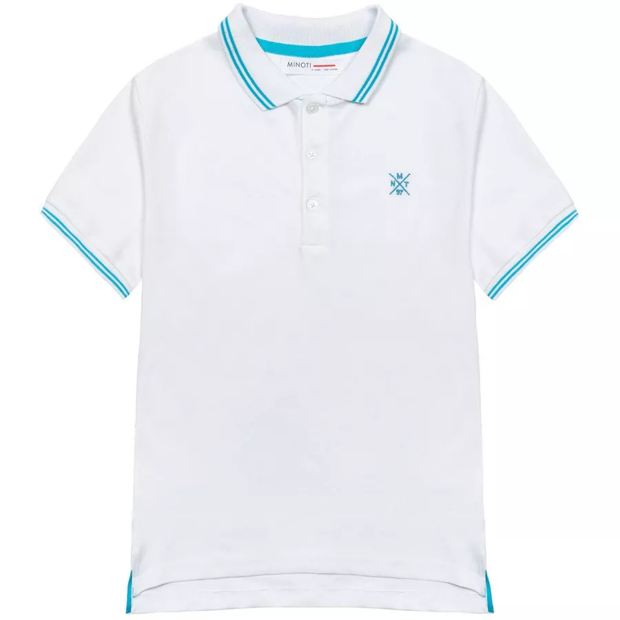 MINOTI Poloshirt mit Kontrastelementen Weiß