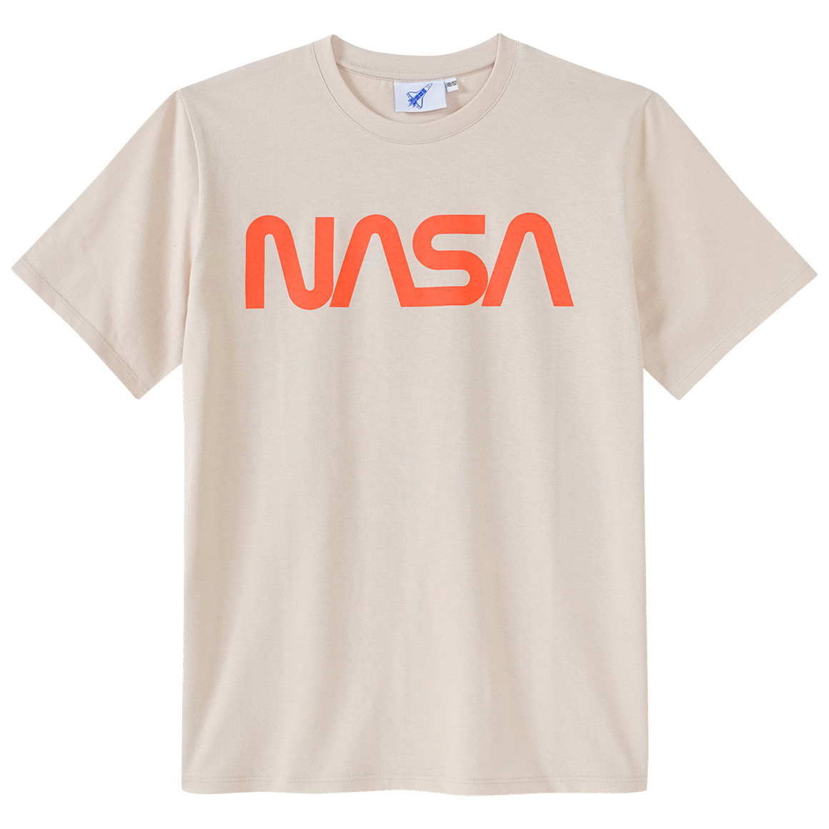 Yigga NASA T-Shirt mit Schriftzug beige