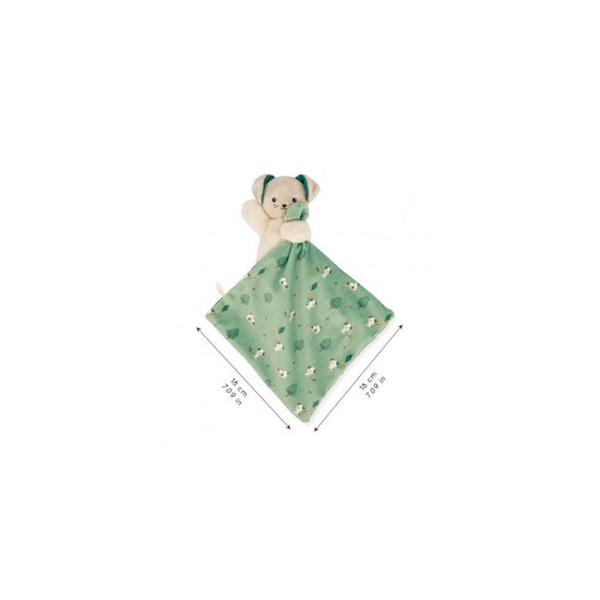 Doudou chien carré douceur   vert        14 cm   de               Kaloo