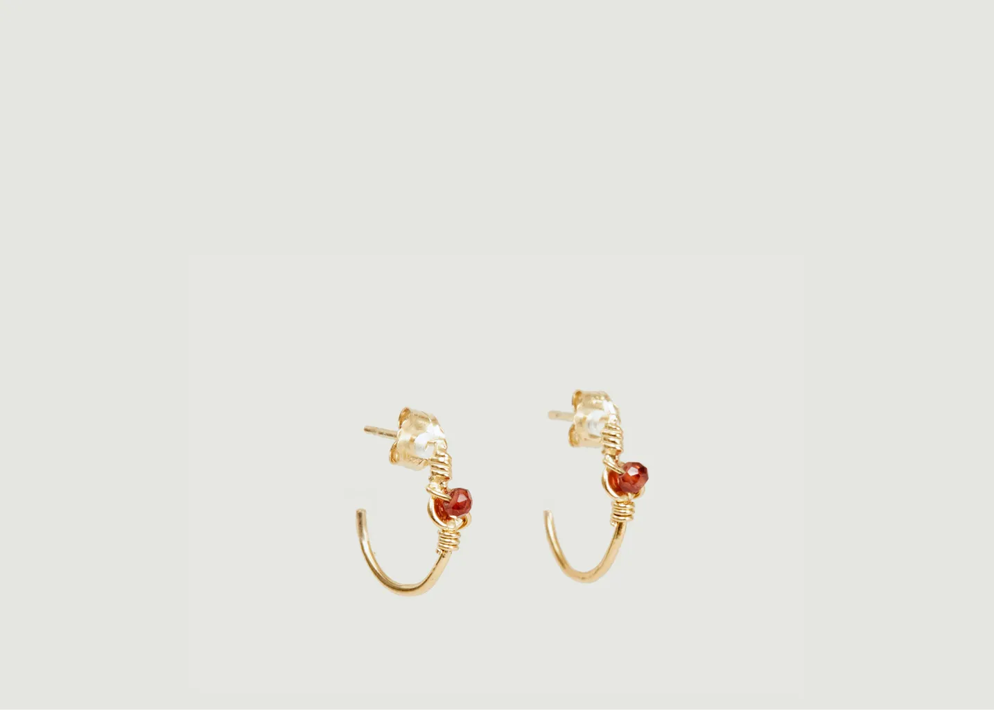Petites boucles d'oreilles créoles et perle de Tia Monsieur