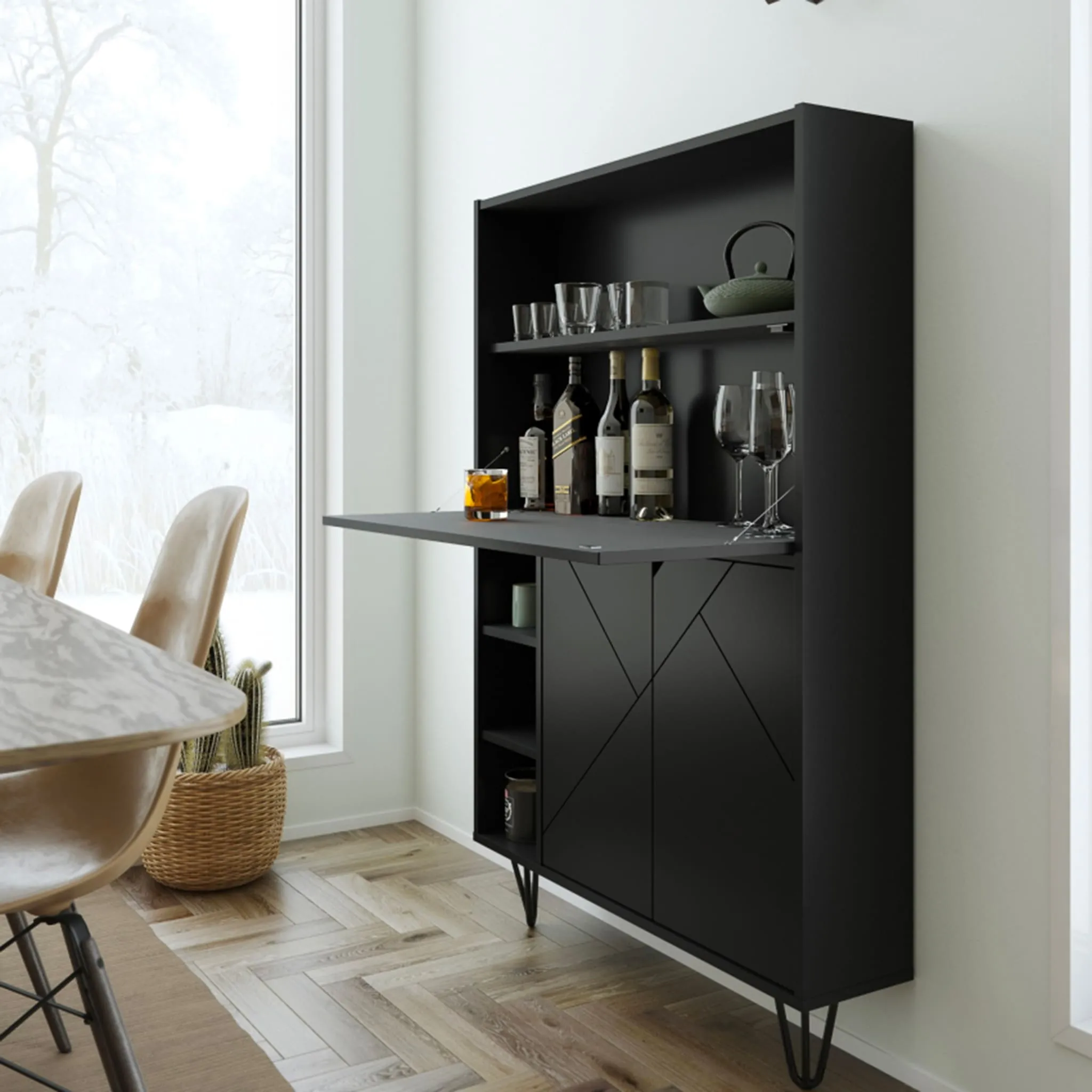Nexera Bureau Mural Slim - Noir